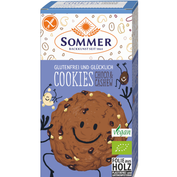 Sommer Økologiske Cookies Choco &amp; Cashew, glutenfri