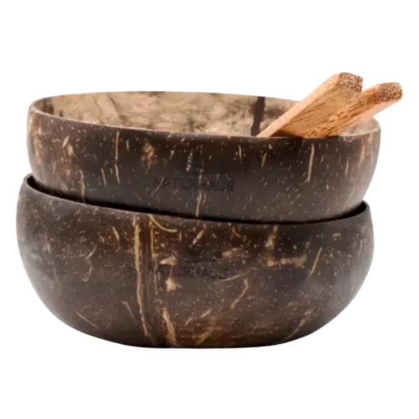 NaturGut Kokosnøddeskål-sæt (2 skåle + 2 skeer)