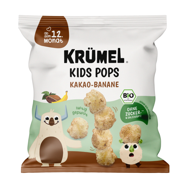 Krümel Økologiske Kids Pops kakao-banan, 20 g