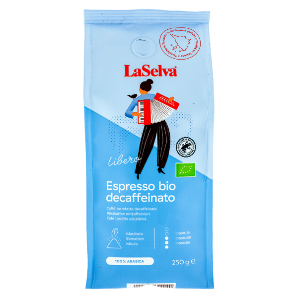 LaSelva Økologisk Libero Espresso, koffeinfri malet