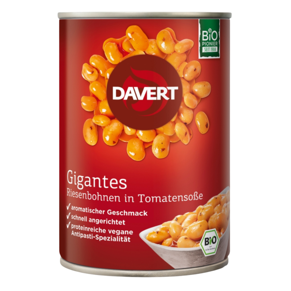 Davert Økologiske gigantes kæmpebønner i tomatsauce