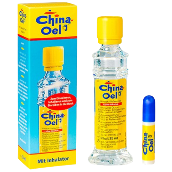 Hübner China-Oel pebermynteolie med inhalator, 25 ml