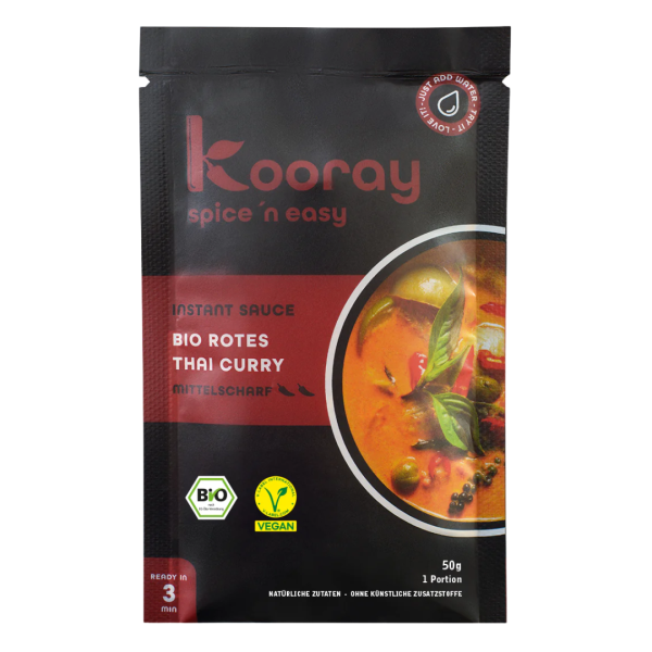 Kooray spice &#039;n easy Bio rotes Thai Curry, Instant Sauce