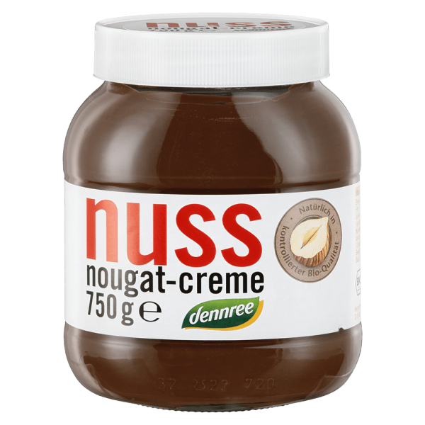 dennree Økologisk nød-nougatcreme med 13 % hasselnødder, 750 g