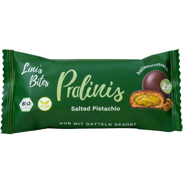 Lini's Bites Økologiske pralinis Salted Pistacie, 46 g