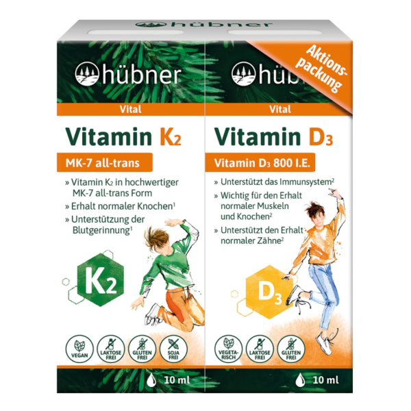 Hübner K2- og D3-vitamin-dråber