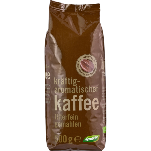 dennree Økologisk ristet kaffe, malet, 500 g