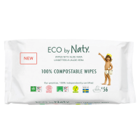 Naty  Øko-vådservietter følsomme (Aloe Vera) Naty  Øko-vådservietter følsomme (Aloe Vera)