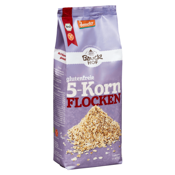 Bauckhof  Økologiske 5-korns flager glutenfri, 475g