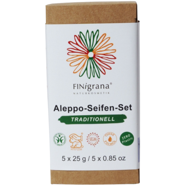 Finigrana Aleppo Gästeseifen Set "Traditionell" 5 x 25g