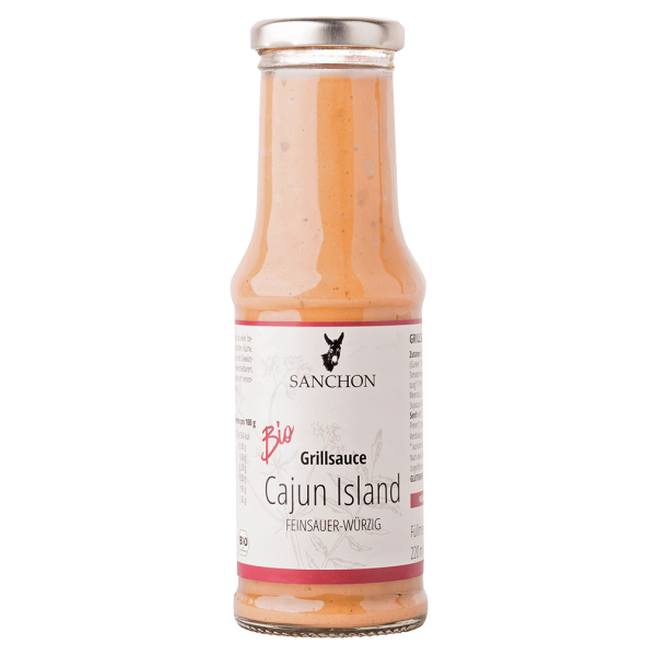 Sanchon Økologisk barbecuesauce Cajun Island, fin-sur-krydret, 210 ml