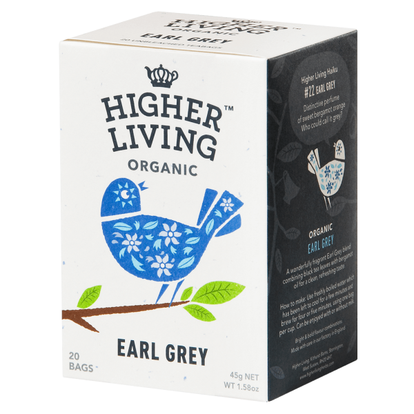 Higher Living Økologisk Earl Grey, 20flasker