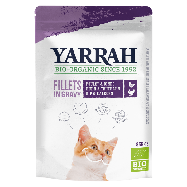 Yarrah Økologisk kattepose Fileter af kalkun i sauce