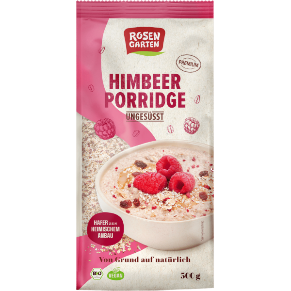 Rosengarten Bio Himbeer-Porridge ungesüßt