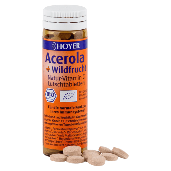 Hoyer Økologisk Acerola + vilde frugter pastiller 60 stk.