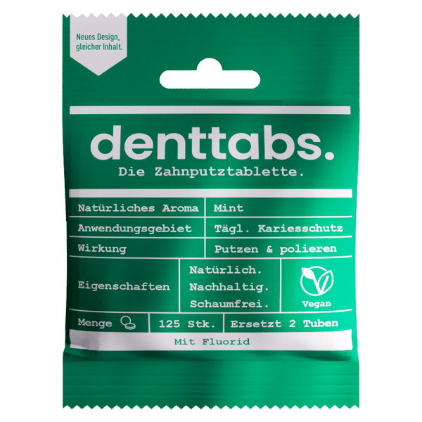 denttabs Tandbørstetabletter Mint med fluorid