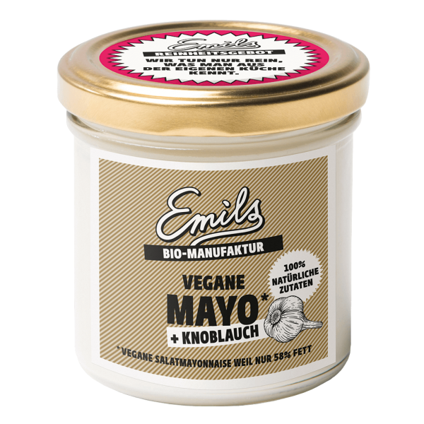 Emils Økologisk vegansk mayo + hvidløg, 125g