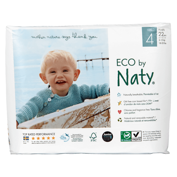 Naty  Eco blebukser (8-15 kg) størrelse 4