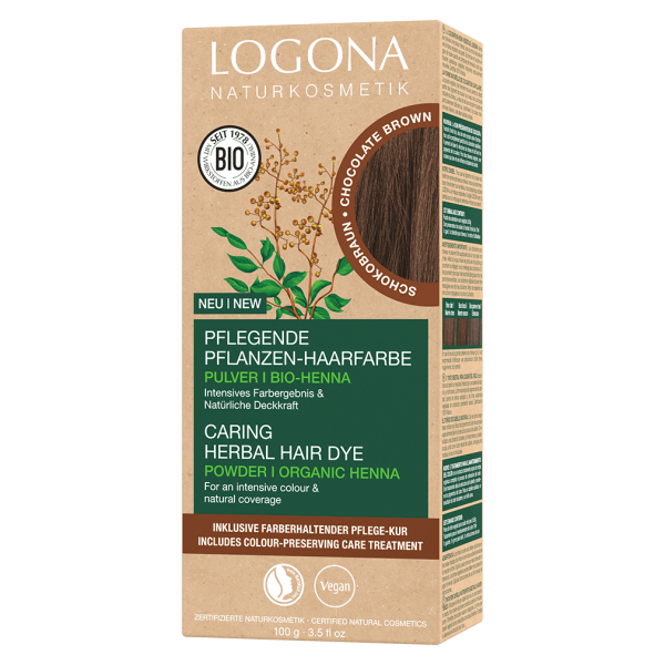 Logona Plant hårfarve pulver 091 chokolade brun