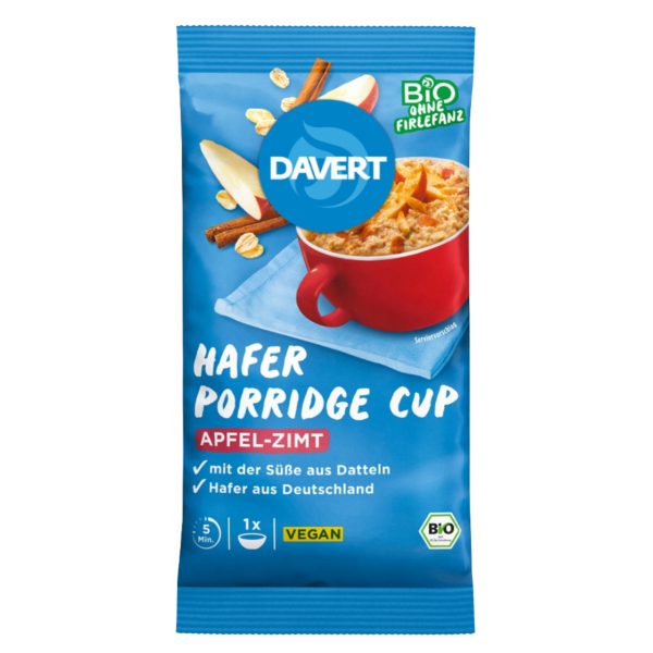 Davert Økologisk porridge-cup æble-kanel