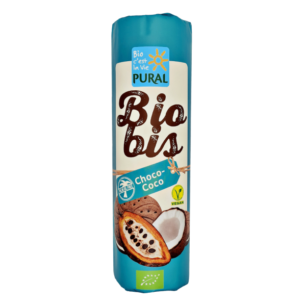 Pural Økologisk Biobis hvede Choco-Coco dobbeltkiks med kokosnøddecreme bedst før 21.01.2024