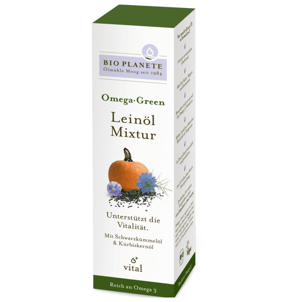 Bio Planète Økologisk Omega grøn hørfrøolieblanding, 100 ml