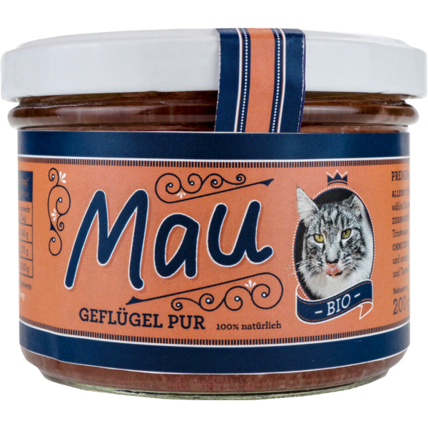 Wuff &amp; Mau Bio Katzen Nassfutter Geflügel Pur
