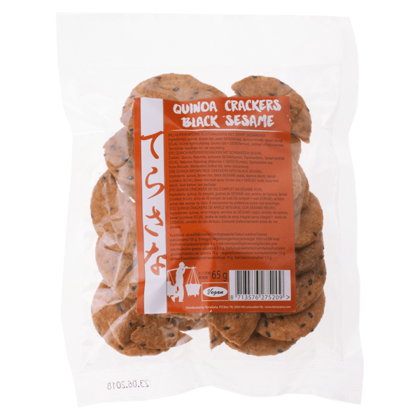 TS Import Quinoa &amp; naturlige ris crackers med sorte sesamfrø