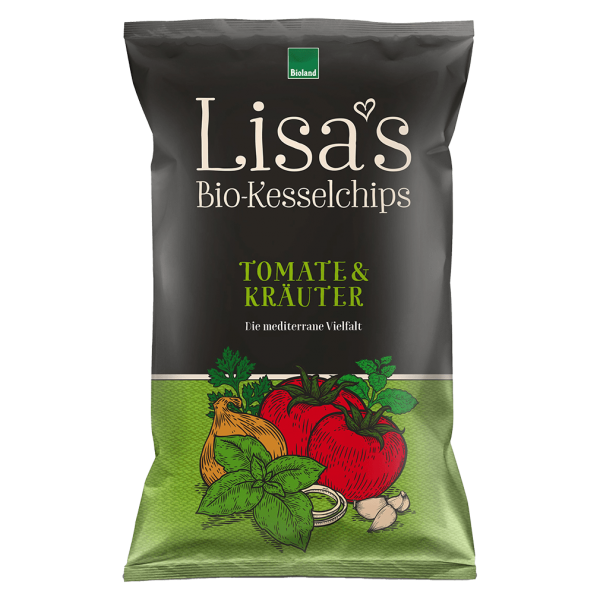 Lisa&#039;s Økologiske kettle chips tomat og krydderurter