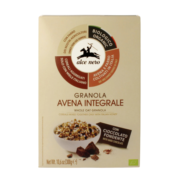Alce Nero Bio Vollkorn-Hafer-Granola mit Schokolade