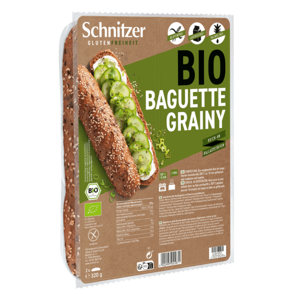 Schnitzer Økologisk baguette Kornet