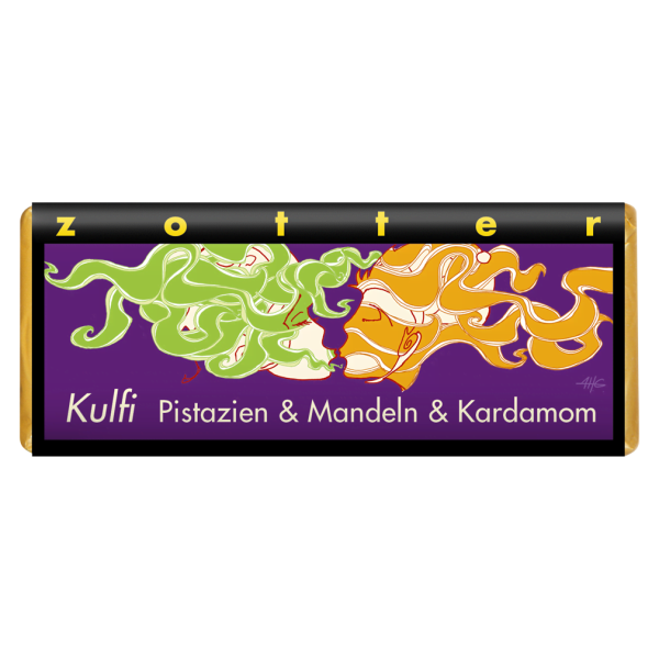 Zotter Økologisk Kulfi - pistacienødder, mandler og kardemomme