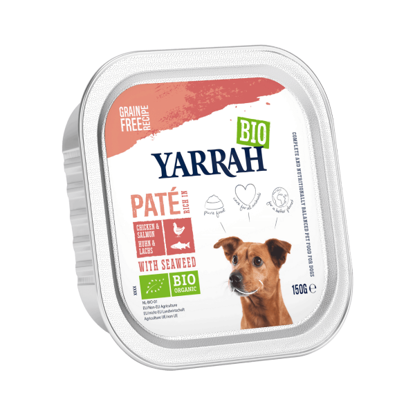Yarrah Økologisk hundefoder paté kylling &amp; laks