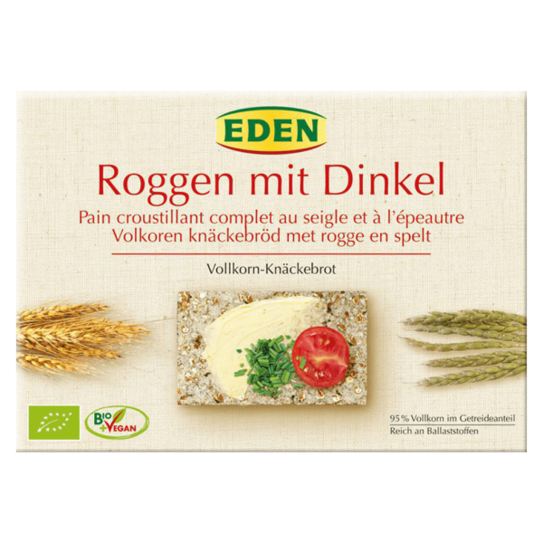 EDEN Økologisk fuldkornsknækbrød af rug og spelt