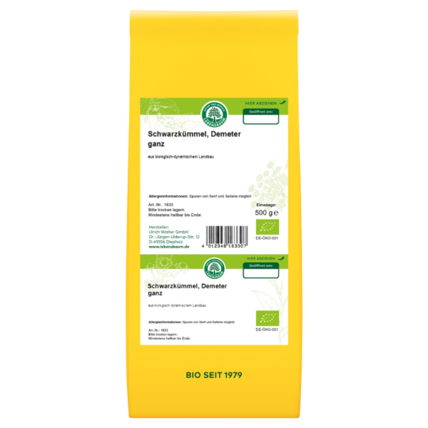 Lebensbaum Bio Schwarzkümmel, ganze Saat