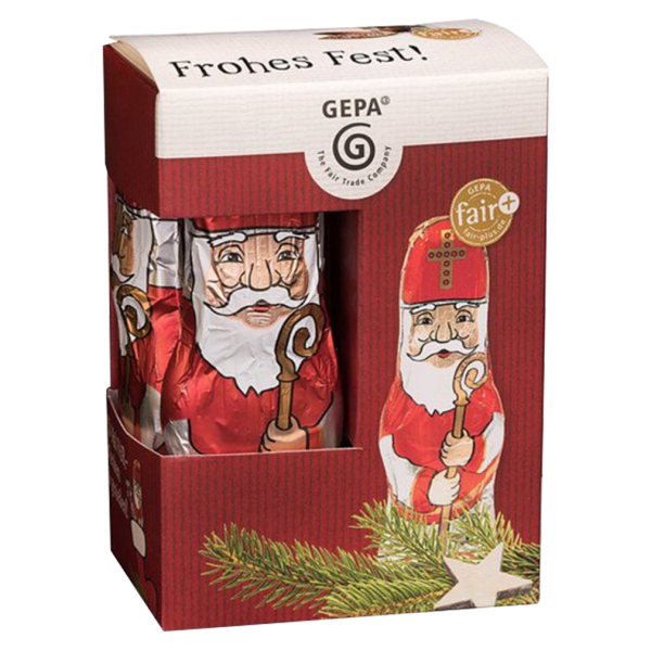 GEPA Økologisk chokolade julemand, 10 stk.