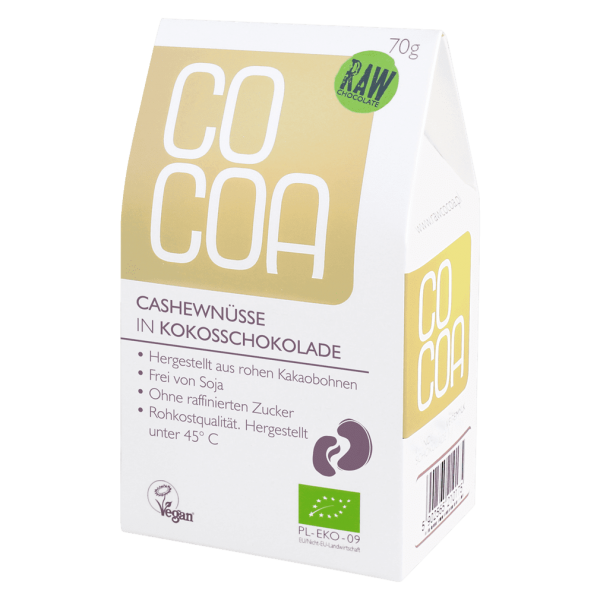 Cocoa Økologiske cashewnødder i kokoschokolade, 70g