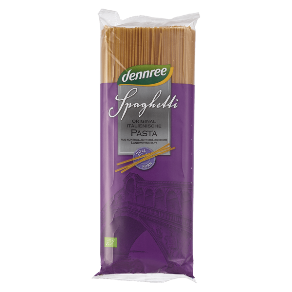 dennree Økologisk spaghetti af hård hvede, fuldkorn