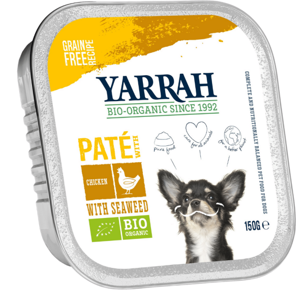 Yarrah Økologisk hundefoder paté kylling med tang
