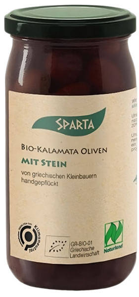 Sparta Bio Kalamata Oliven mit Stein