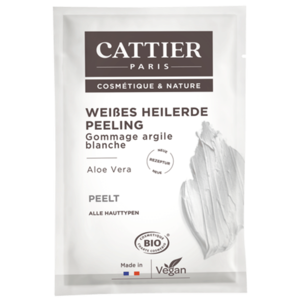 Cattier Hvid helbredende lerpeeling til alle hudtyper - til engangsbrug, 12,5 ml