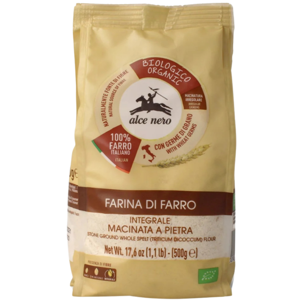 Alce Nero Økologisk stenmalet fuldkornsmel af farro, 500 g
