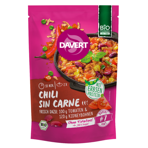 Davert Davert chili sin carne med ærteprotein, økologisk