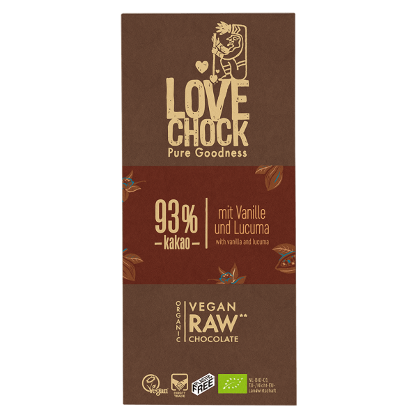 LOVECHOCK Økologisk rå chokolade med 93 % ren kakao