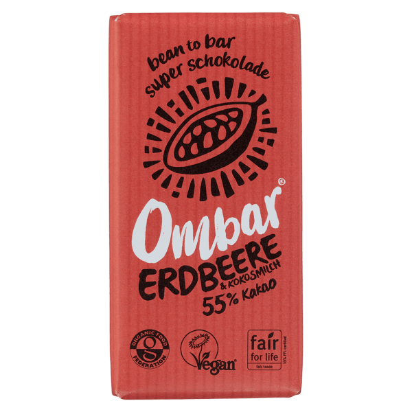Ombar Økologisk rå jordbær-kokosmælkschokolade