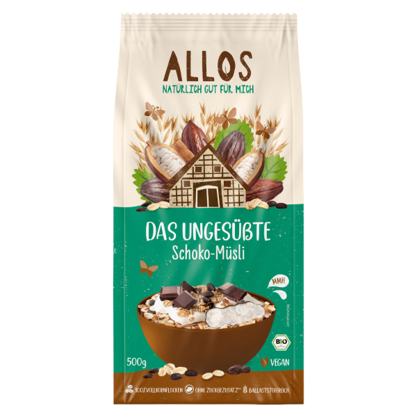 Allos Økologisk usødet chokolade-müsli