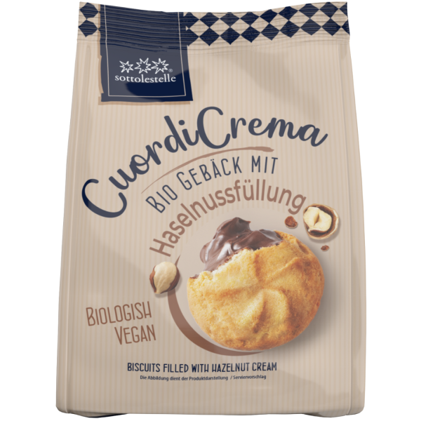 Sottolestelle Bio Gebäck mit Haselnussfüllung Cuordi Crema