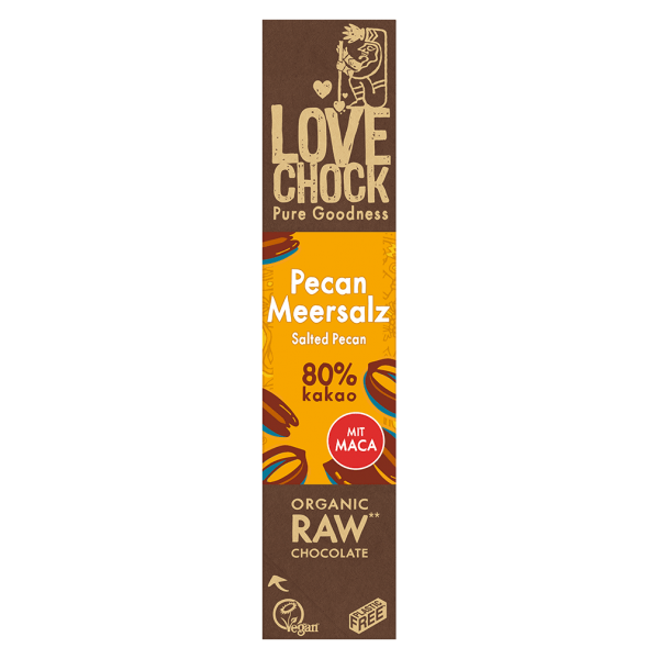 LOVECHOCK Økologisk Raw Pecan-Maca Chokoladebar