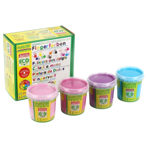 ökoNORM Fingerfarben nawaro, 4er Set "Princess"- rosa, pink, violett, türkis