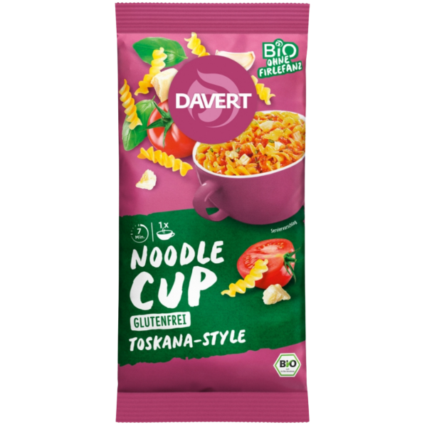 Davert Øko Noodle-Cup Toskana-Style glutenfri, 60 g